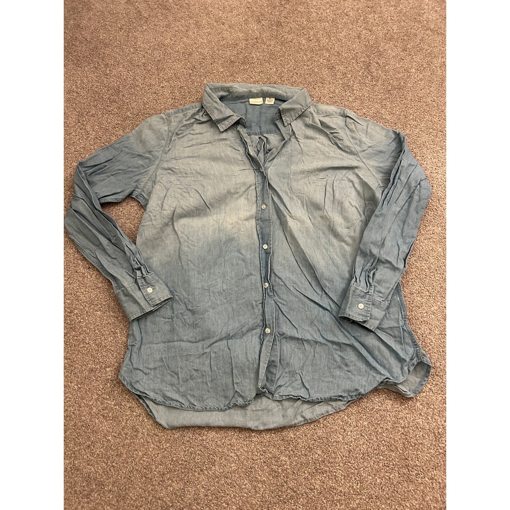 Westbound Button Down Shirt Womens XL Light Blue Excellent Cotton Lyocell Blend
